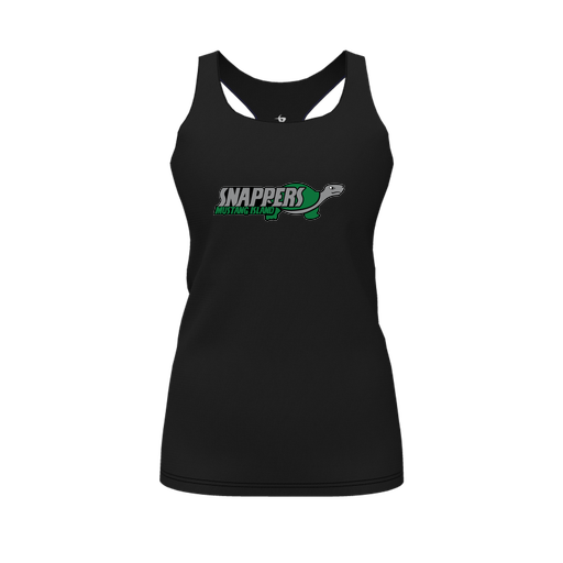 [CUS-DFW-RCBK-PER-BLK-FYS-LOGO1] Racerback Tank Top (Female Youth S, Black, Logo 1)