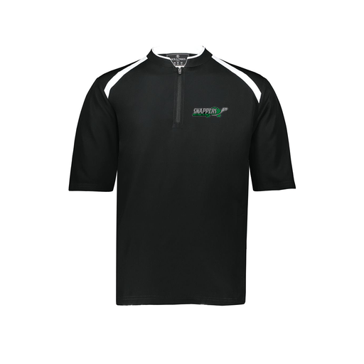[229681-YS-BLK-LOGO1] Youth Dugout Short Sleeve Pullover (Youth S, Black, Logo 1)